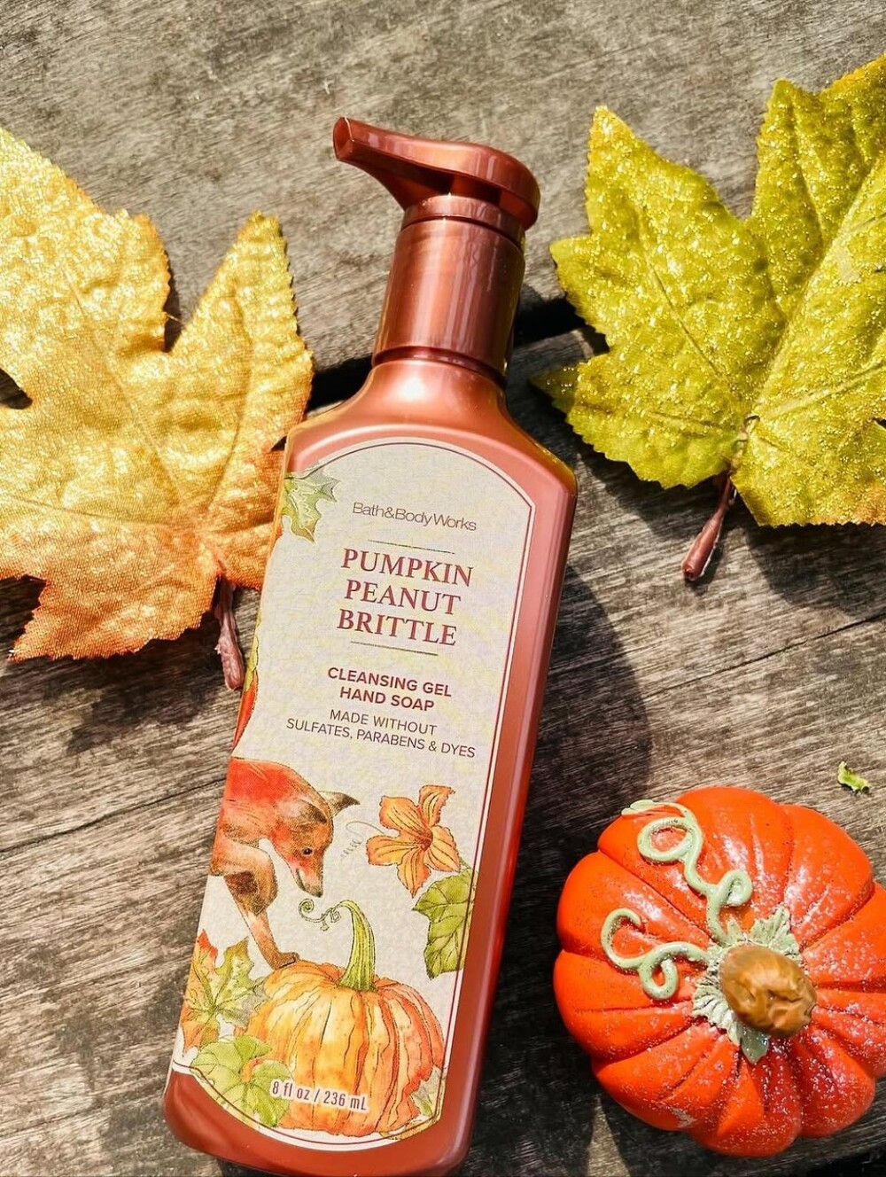 Bath & Body Works Pumpkin Peanut Brittle Cleansing Gel Hand Soap 8oz NEW RARE